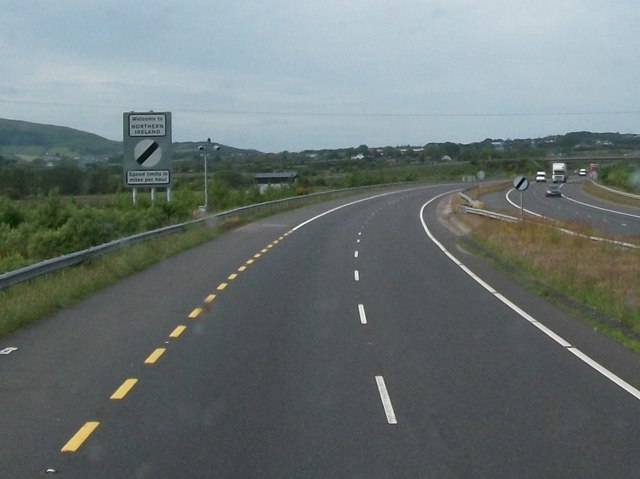 New Northern Ireland Border Sign on the N1/A1/EO1 at Meigh