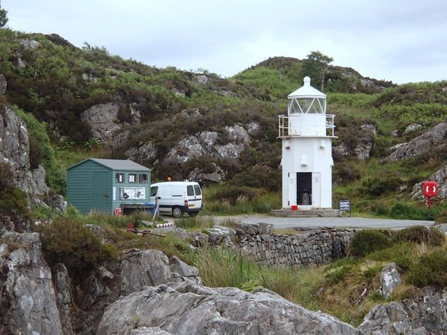 Relocated lighthouse at the Glenelg side of the Kylerhea ferry