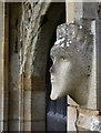 Sculpture by Henry Moore at Much Hadham church: the king