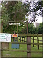 Signs at the entrance to Grove Farm