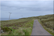NG7490 : Road and telegraph poles by Nigel Brown