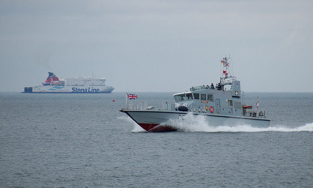 HMS 'Raider' in Bangor Bay