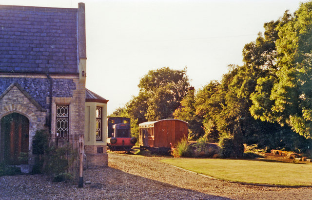 Former Fransham station, with rolling-stock 1991