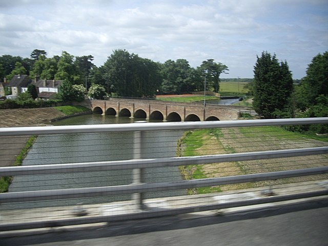 Crossing a backwater of the Great Ouse at Huntingdon