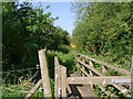 Footbridge between fields