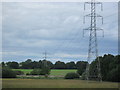 Pylons and railway beside Limekiln Road