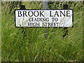 TM3585 : Brook Lane sign by Geographer