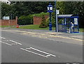 Royal blue clock and bus shelter, Aberbargoed