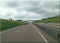 TL6722 : A120 overbridge carries lane to Sewards Hall Farm by Stuart Logan