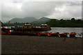 NY2622 : Landing stage and motor boats, Derwentwater, Keswick by Jim Osley