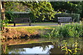 Benches beside the River Wey navigation at Send