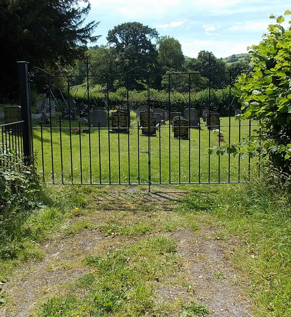 Northern entrance to St Mary's churchyard, Crickadarn