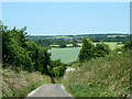 View from lane descending to Manor House Farm