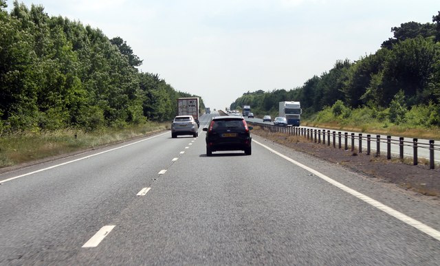 A11 southbound - A straight Roman Road
