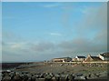 Aberaeron beach and houses on ship street