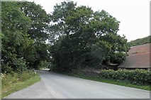 SN6590 : No road markings on the A487 adjacent to Erglod farm by Steve  Fareham