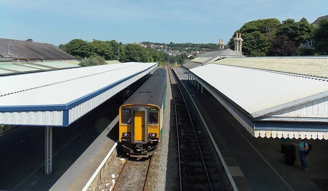 Tenby railway station rooftops