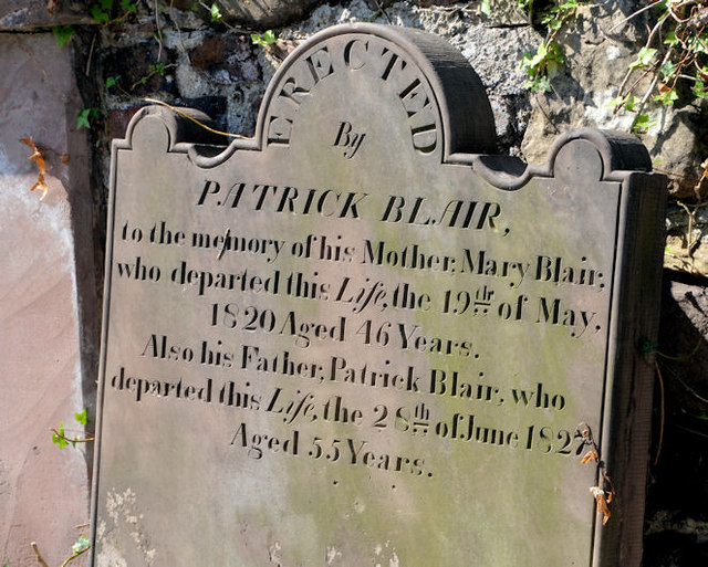 Blair headstone, Holywood