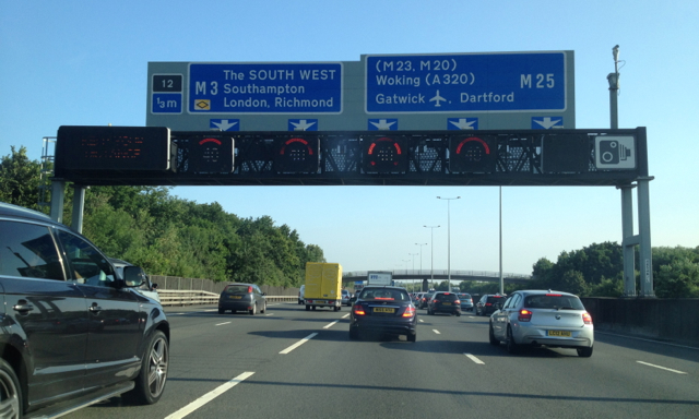 M25 southbound nearing junction 12 for... © Robin Stott :: Geograph ...