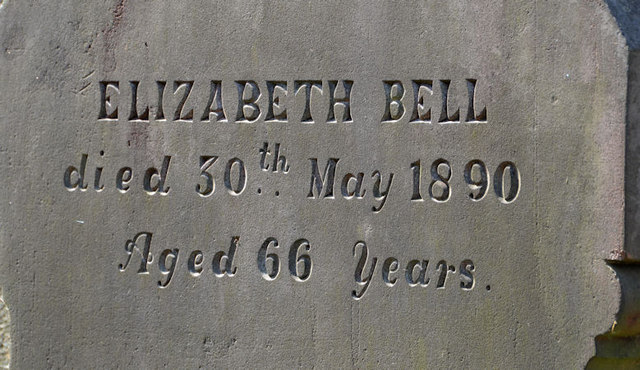 Elizabeth Bell headstone, Holywood