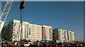 View of flats in the Olympic Village from the green at the back of the Velodrome #2