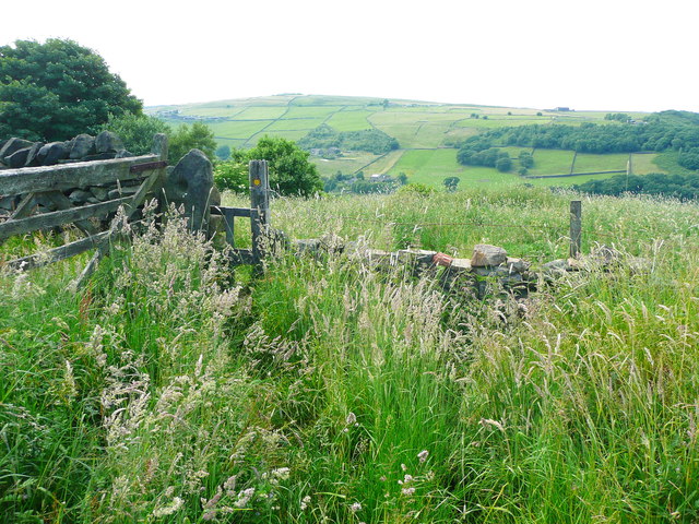 Stile on Hebden Royd FP110 © Humphrey Bolton cc-by-sa/2.0 :: Geograph ...