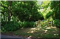 Entrance gate to public footpath from Titton Lane, near Hartlebury, Worcs