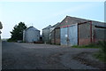 Silos and portal framed building at Biergate Farm