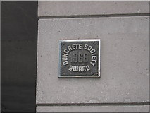 SJ8497 : Concrete Society Award plaque, Mancunian Way by Christopher Hilton