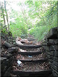 SE0922 : Steps - Huddersfield Road by Betty Longbottom