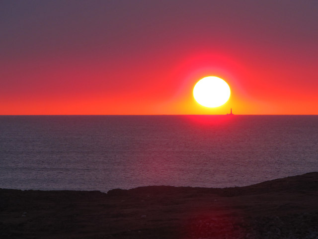 Sunset. Dubh Artach Lighthouse
