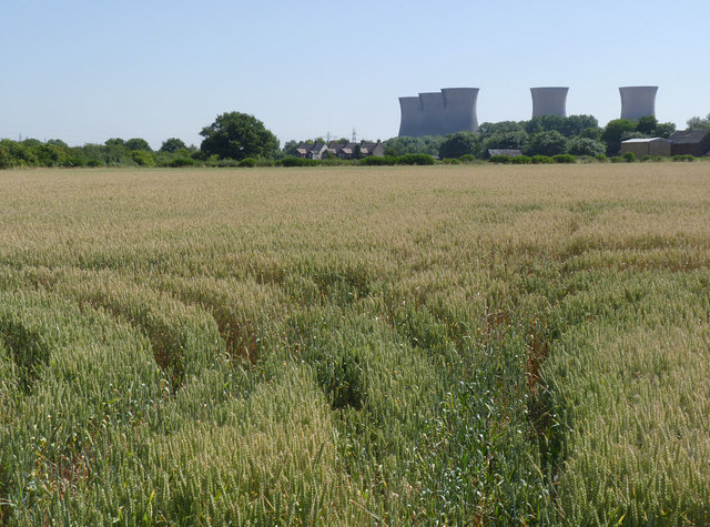 Cornfield and cooling towers
