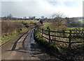 A fence and its shadow, Moreton Hill Farm, Standish