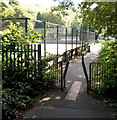 Rhondda Fach Trail passes tennis courts, Wattstown