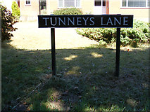 TM3491 : Tunneys Lane sign by Geographer