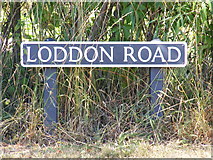 TM3491 : Loddon Road sign by Geographer
