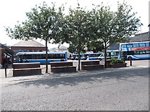 J4874 : Passengers waiting to board the two Portaferry buses at the rear of Newtownards bus station by Eric Jones