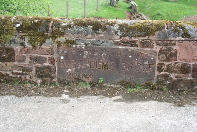 Plaque on Burtholme Bridge
