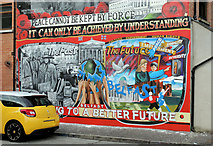 J3574 : "Past and Future" mural, Ballymacarrett, Belfast by Albert Bridge