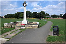TL0750 : War memorial on Goldington Green by Philip Jeffrey