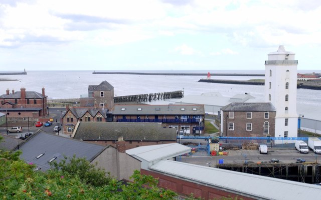 North Shields Fish Quay & mouth of the Tyne, from Tyne Street