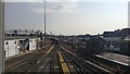 Train approaching carriage sidings, Clapham Junction