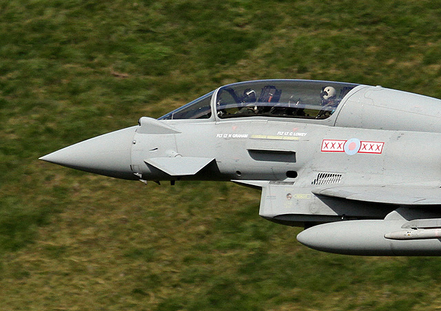 A low flying Eurofighter Typhoon