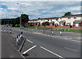 Traffic calming at a road crossing in Bryn Celyn Road, Pentwyn, Cardiff