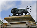 SK8932 : Lions on the forecourt gateway by Alan Murray-Rust