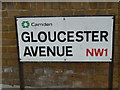 Street sign, Gloucester Avenue NW1