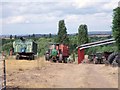 SK3627 : Tractors and Trailers at Manor Farm by Ian Calderwood