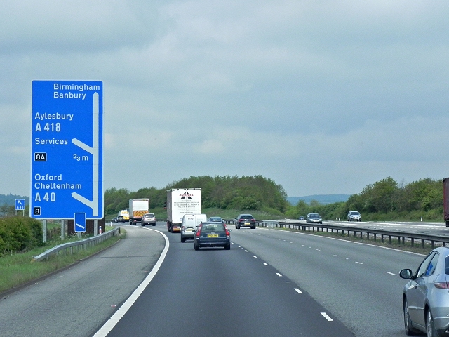 M40 Motorway Approaching Junction 8 © David Dixon :: Geograph Britain ...