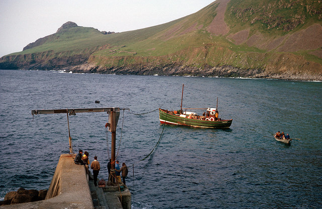 Arrival by fishing boat at St Kilda