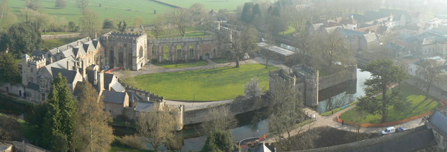 Panoramic view of the Bishop's Palace, Wells